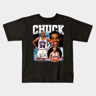 Charles Barkley The Chuck Basketball Legend Signature Vintage Retro 80s 90s Bootleg Rap Style Kids T-Shirt